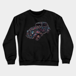 Car - an old retro car painted with psychedelic shapes and colors Crewneck Sweatshirt